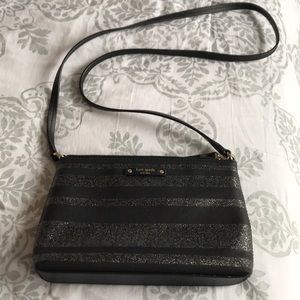 Kate Spade Black & Silver Striped Small Purse
